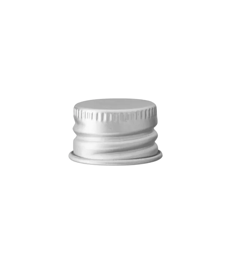 18 mm Aluminium Schraubverschluss Silber für Glasflaschen